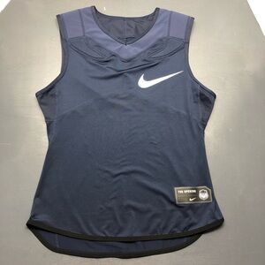 Nike Vapor Speed Navy Integrated Padded Football Top Shirt Sz Medium